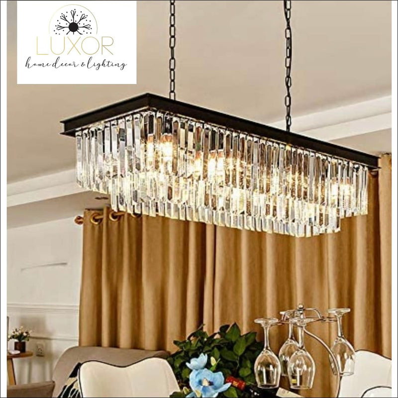 Rectangular Rose Crystal Chandelier - Chandelier