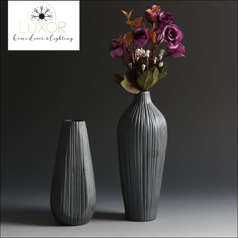 vases Retro Fashion Classic Black Ceramic Vase - Luxor Home Decor & Lighting