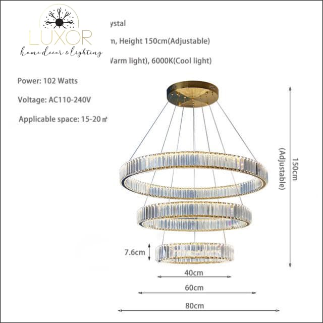 pendant lighting Roland Crystal Pendant - Luxor Home Decor & Lighting