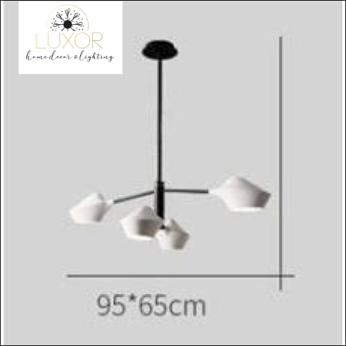 Roma Modern Suspension Pendant Light - 4 heads big / White / Black - pendant lighting