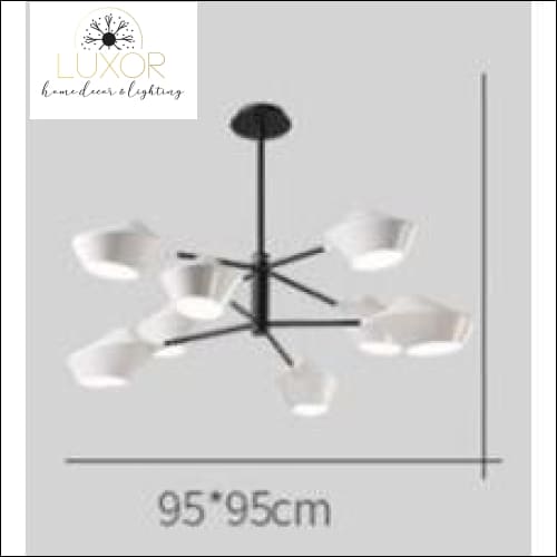 Roma Modern Suspension Pendant Light - 8 heads middle / White / Black - pendant lighting