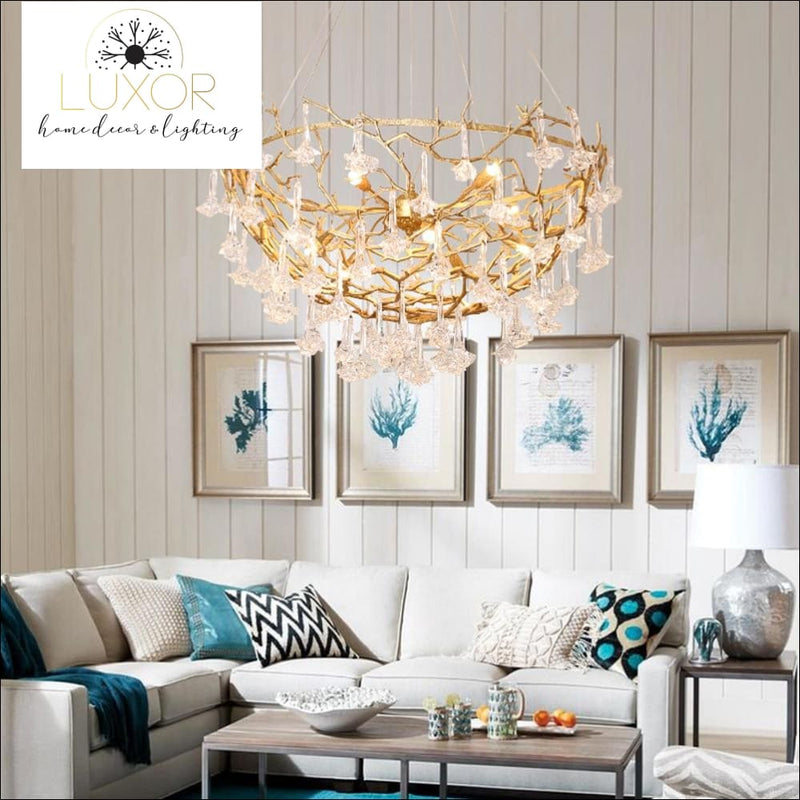 chandeliers Rose Crystal Drop Chandelier - Luxor Home Decor & Lighting