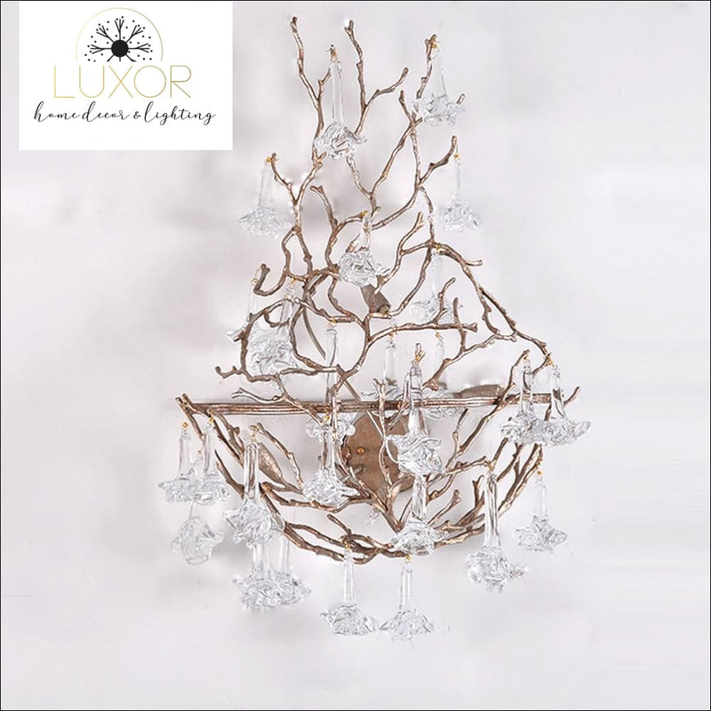 wall lighting Rose Crystal Drop Wall Sconce - Luxor Home Decor & Lighting