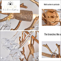 wall lighting Rose Crystal Drop Wall Sconce - Luxor Home Decor & Lighting