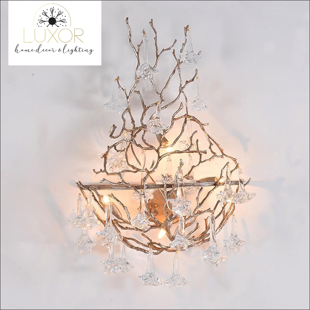 wall lighting Rose Crystal Drop Wall Sconce - Luxor Home Decor & Lighting