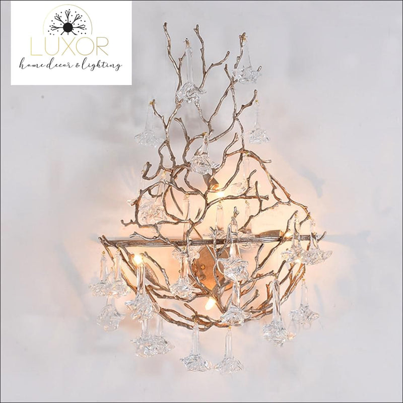 wall lighting Rose Crystal Drop Wall Sconce - Luxor Home Decor & Lighting