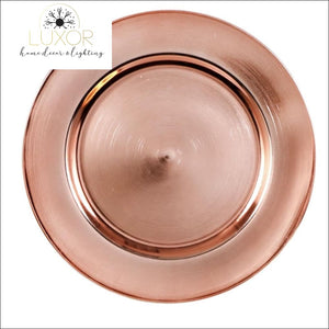 Home accents Rose Gold Plastic Charger Plates, 13 in. (Set of 4) - Luxor Home Decor & Lighting