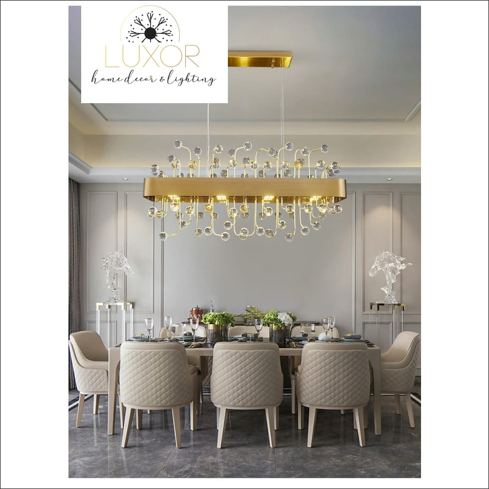 chandeliers Royalton Rectangle Modern Color Crystal Chandelier - Luxor Home Decor & Lighting