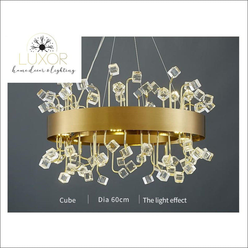 chandelier Royalton Round Color Crystal Chandelier - Luxor Home Decor & Lighting