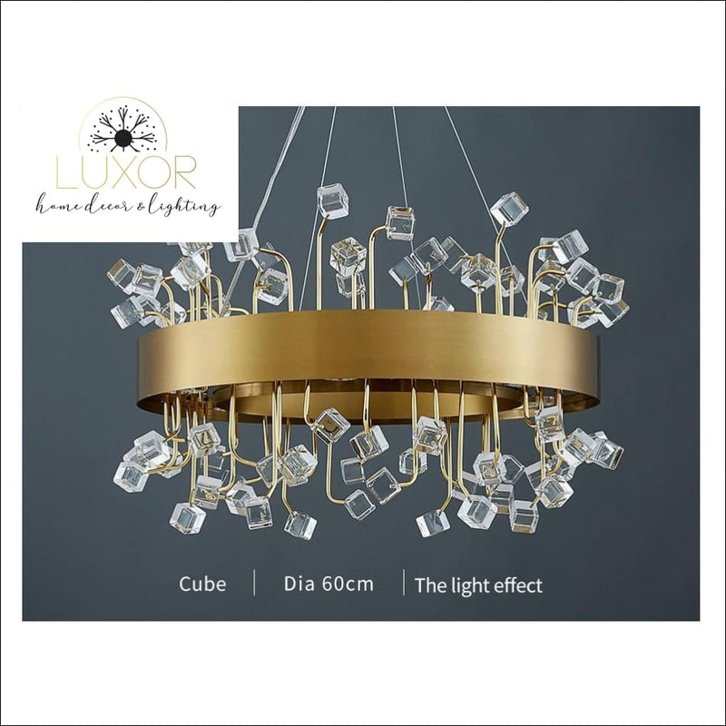 chandelier Royalton Round Color Crystal Chandelier - Luxor Home Decor & Lighting