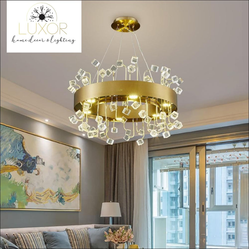 chandelier Royalton Round Color Crystal Chandelier - Luxor Home Decor & Lighting