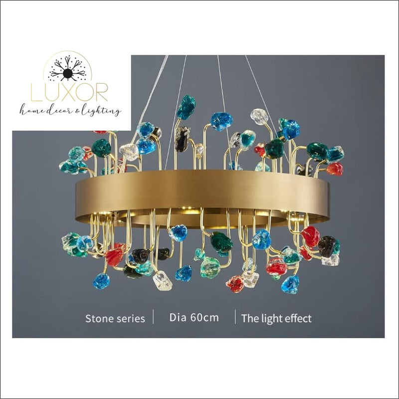 chandelier Royalton Round Color Crystal Chandelier - Luxor Home Decor & Lighting