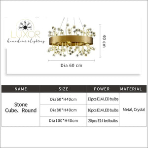 chandelier Royalton Round Color Crystal Chandelier - Luxor Home Decor & Lighting