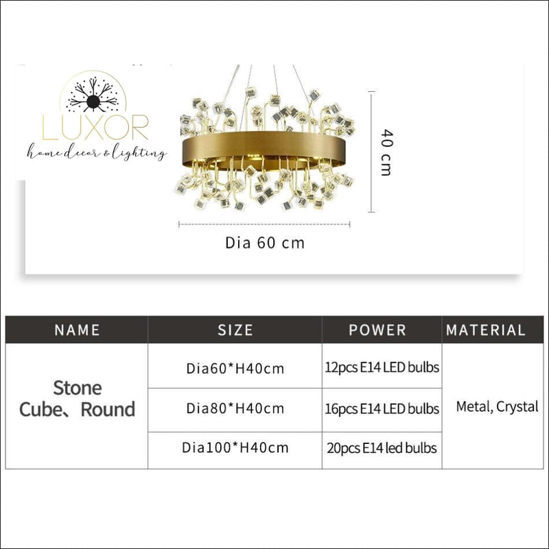 chandelier Royalton Round Color Crystal Chandelier - Luxor Home Decor & Lighting