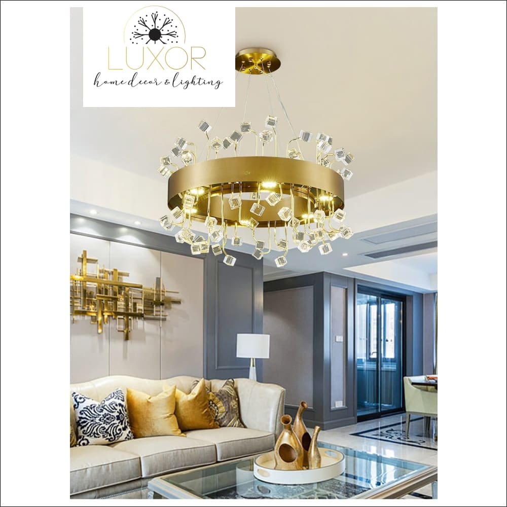 chandelier Royalton Round Color Crystal Chandelier - Luxor Home Decor & Lighting