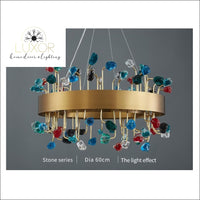 chandelier Royalton Round Color Crystal Chandelier - Luxor Home Decor & Lighting