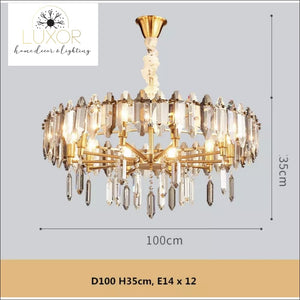 Rue Villa Crystal Chandelier - Dia100cm x H35cm / Cold White - chandeliers
