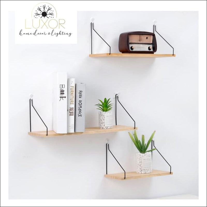 wall decor Scandinavian Metal Wooden Shelf - Luxor Home Decor & Lighting