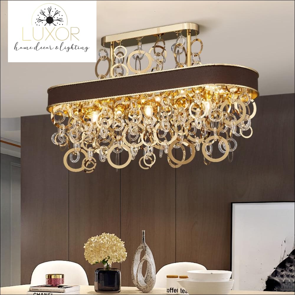 chandeliers Scarlet Rectangle Crystal Chandelier - Luxor Home Decor & Lighting