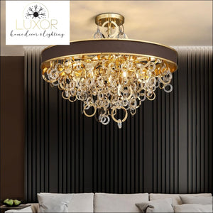 chandeliers Scarlet Round Crystal Chandelier - Luxor Home Decor & Lighting