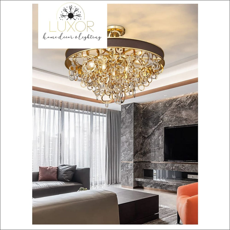 chandeliers Scarlet Round Crystal Chandelier - Luxor Home Decor & Lighting