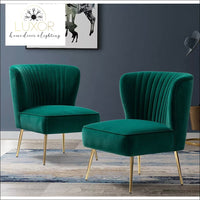 Sebastián Velvet Upholstered Accent Chair Set - Forest Green