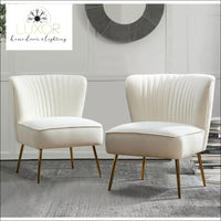 Sebastián Velvet Upholstered Accent Chair Set - Ivory