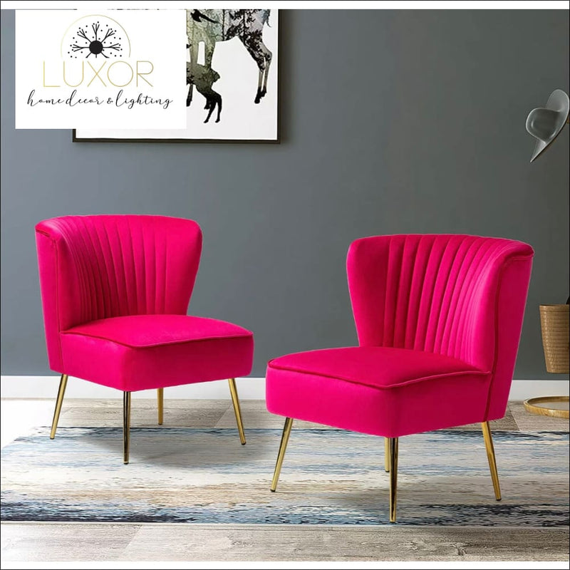 Sebastián Velvet Upholstered Accent Chair Set - Red