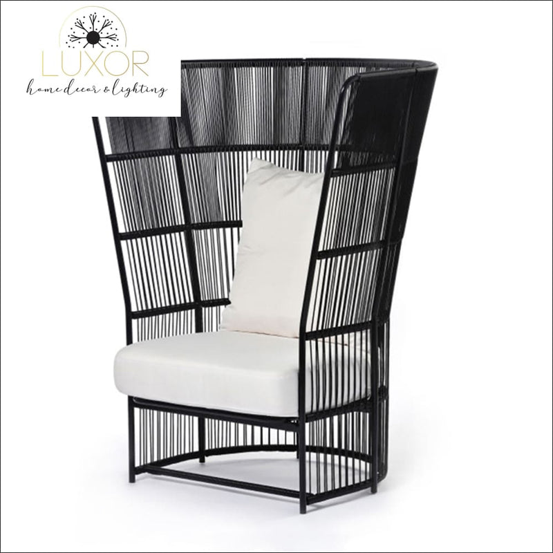 Sloan Mid-century Modern Style Wingback Chair - Black - Outdoor Seating