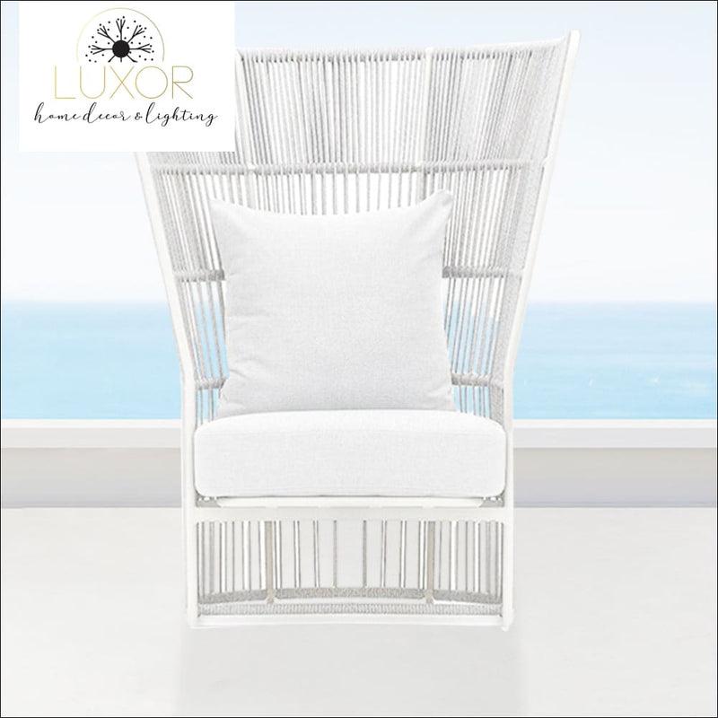 Sloan Mid-century Modern Style Wingback Chair - White - Outdoor Seating