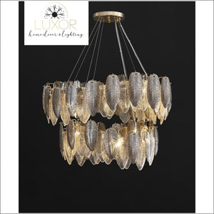 Smoky Gray Feather Chandelier - chandeliers