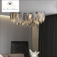 Smoky Gray Feather Chandelier - chandeliers