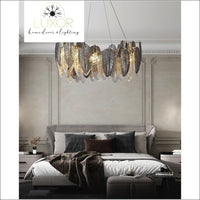 Smoky Gray Feather Chandelier - chandeliers