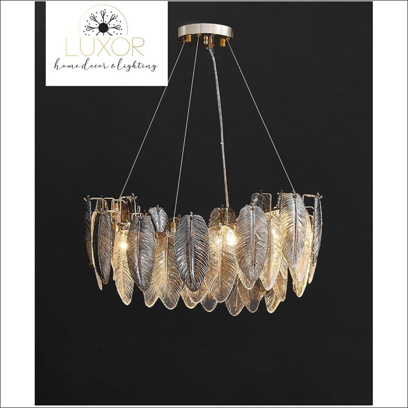 Smoky Gray Feather Chandelier - chandeliers