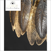 Smoky Gray Feather Chandelier - chandeliers