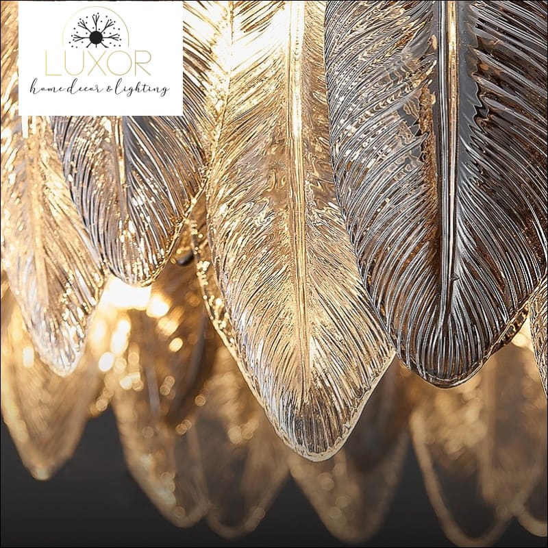 Smoky Gray Feather Chandelier - chandeliers