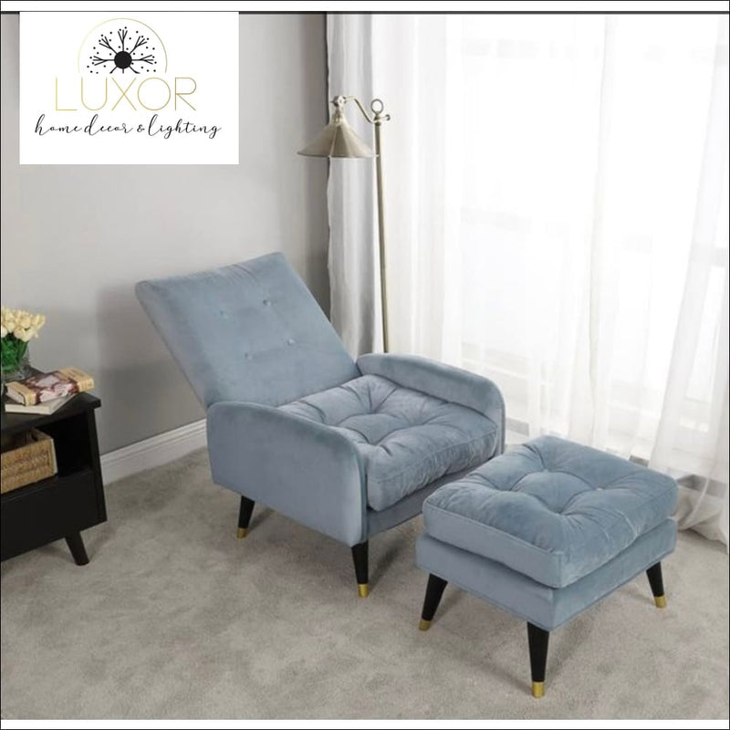 Solana Chaise Lounge Chair with Ottoman - Blue