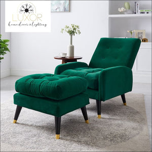 Solana Chaise Lounge Chair with Ottoman - Green