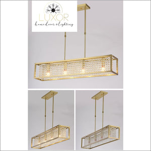 chandeliers Solary Crystal Rectangular Chandelier - Luxor Home Decor & Lighting