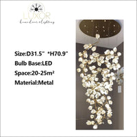 Spiral Pure White Cataleya Chandelier - D31.5*H70.9 / Warm White 3000k - Dimmable - chandeliers