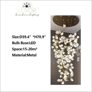 Spiral Pure White Cataleya Chandelier - D39.4*H70.9 / Warm White 3000k - Dimmable - chandeliers