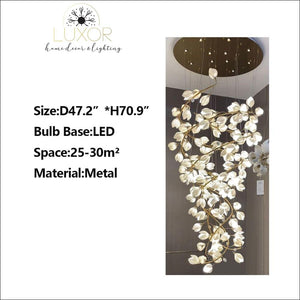 Spiral Pure White Cataleya Chandelier - D47.2*H70.9 / Warm White 3000k - Dimmable - chandeliers