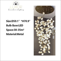 Spiral Pure White Cataleya Chandelier - D59.1*H70.9/110Kg / Warm White 3000k - Dimmable - chandeliers