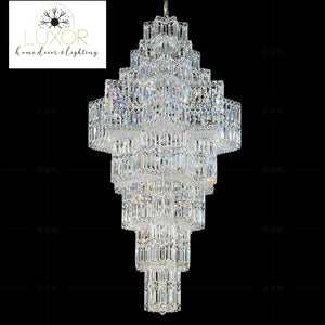 Squadrini Crystal Chandelier - Chrome / Warm White - 3000k / Dia80xH150cm - chandelier