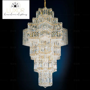 Squadrini Crystal Chandelier - Gold / Warm White - 3000k / Dia80xH150cm - chandelier