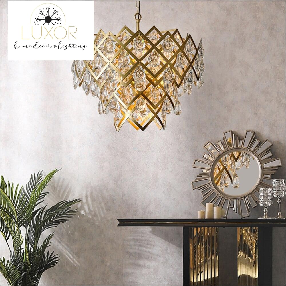 chandeliers Stalis Gold Crystal Chandelier - Luxor Home Decor & Lighting