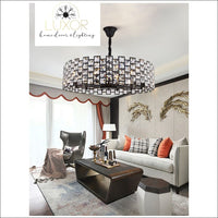 chandeliers Stensi Round Crystal Black Chandelier - Luxor Home Decor & Lighting