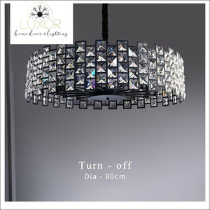 chandeliers Stensi Round Crystal Black Chandelier - Luxor Home Decor & Lighting