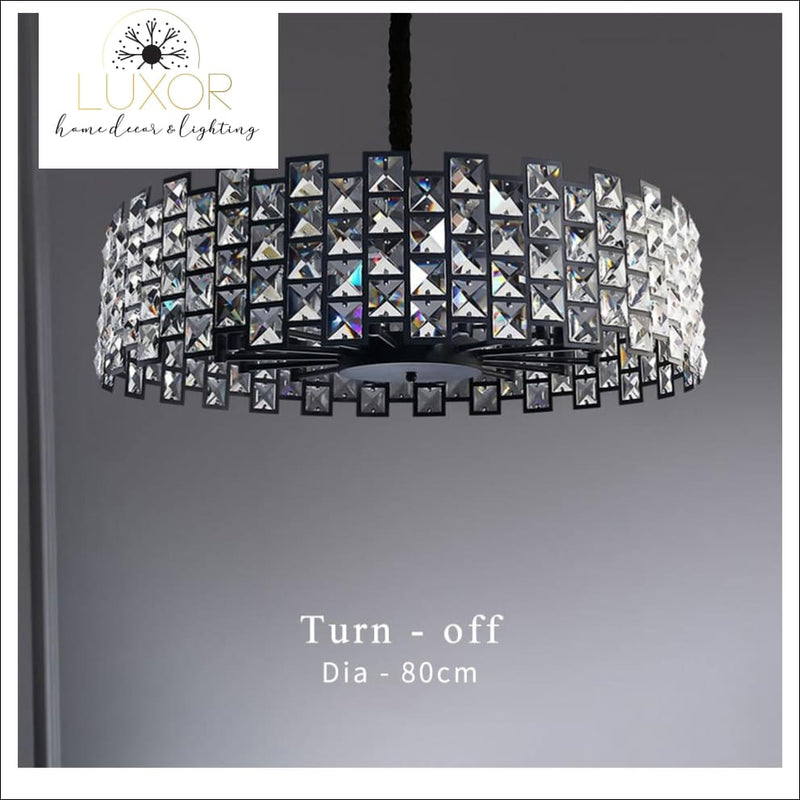 chandeliers Stensi Round Crystal Black Chandelier - Luxor Home Decor & Lighting