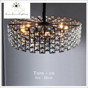 chandeliers Stensi Round Crystal Black Chandelier - Luxor Home Decor & Lighting